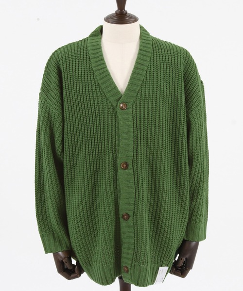 CAMBIO(カンビオ)の「mcg3159-AZEAMI 5G Loose Knit Cardigan カーディガン(カーディガン/ボレロ・メンズ・ブラックミックス/グリーン/ブラック/グレー・M/L)」の22枚目の写真