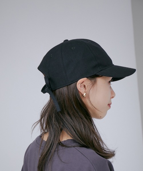 VIS（ビス）の「バックリボンキャンバスキャップ（キャップ・レディース・ベージュ系その他2/ブラック/キナリ・FREE）」の5枚目の写真