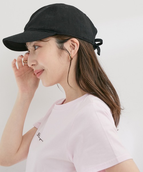 VIS（ビス）の「バックリボンキャンバスキャップ（キャップ・レディース・ベージュ系その他2/ブラック/キナリ・FREE）」の14枚目の写真