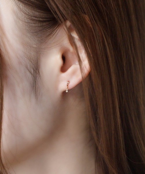 K10 ピンクゴールド ダイヤモンド ピアス ESTELLE/エステール
