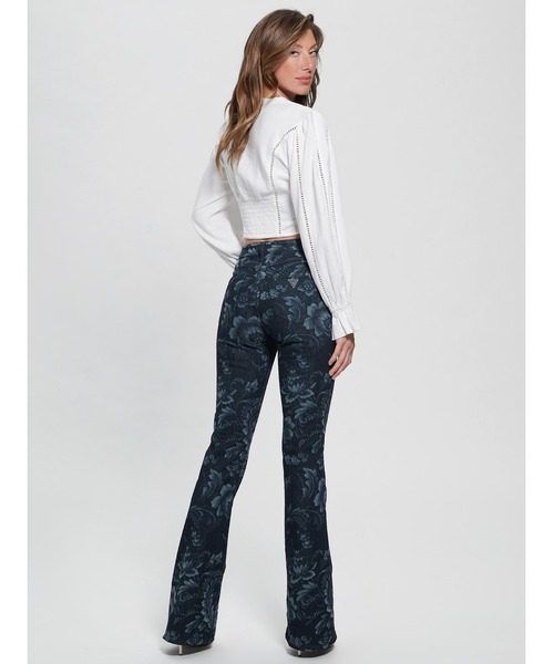 Guess（ゲス）の「Eco Adeline Floral High-Rise Flare Jeans（デニムパンツ・レディース・ブルー・25inch/26inch/27inch/24inch）」の9枚目の写真