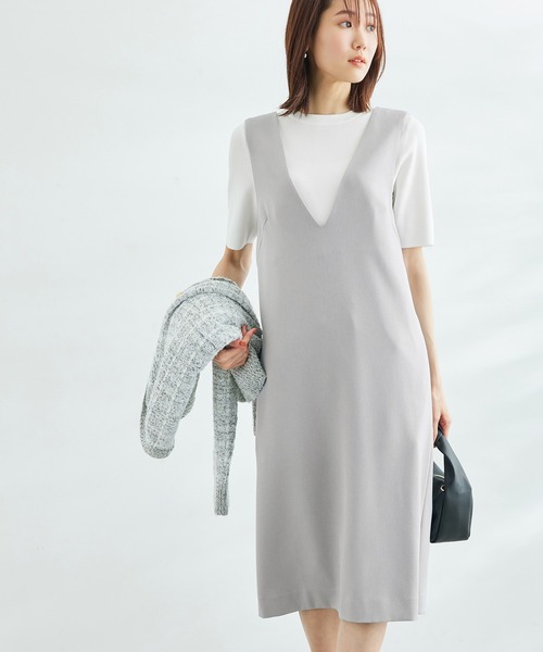 ROPE' PICNIC（ロペピクニック）の「ラナテックジャンパースカート（ジャンパースカート・レディース・ブラック/ベージュ系その他/グレー・38/36）」の3枚目の写真