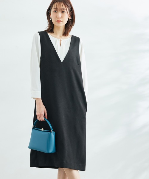 ROPE' PICNIC（ロペピクニック）の「ラナテックジャンパースカート（ジャンパースカート・レディース・ブラック/ベージュ系その他/グレー・38/36）」の2枚目の写真