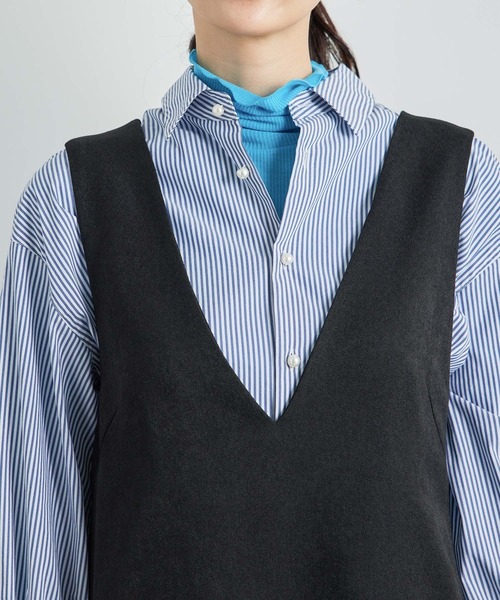 ROPE' PICNIC（ロペピクニック）の「ラナテックジャンパースカート（ジャンパースカート・レディース・ブラック/ベージュ系その他/グレー・38/36）」の5枚目の写真