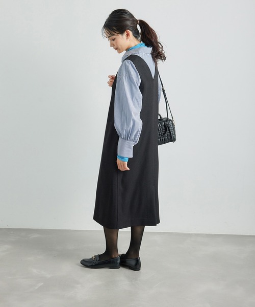 ROPE' PICNIC（ロペピクニック）の「ラナテックジャンパースカート（ジャンパースカート・レディース・ブラック/ベージュ系その他/グレー・38/36）」の18枚目の写真