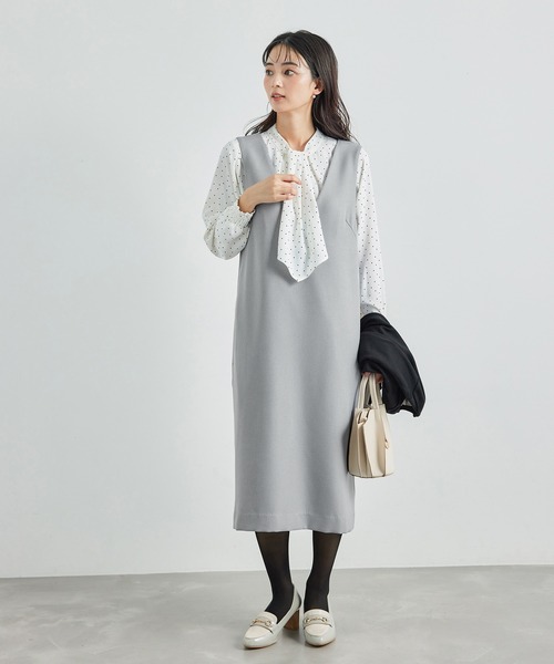 ROPE' PICNIC（ロペピクニック）の「ラナテックジャンパースカート（ジャンパースカート・レディース・ブラック/ベージュ系その他/グレー・38/36）」の19枚目の写真