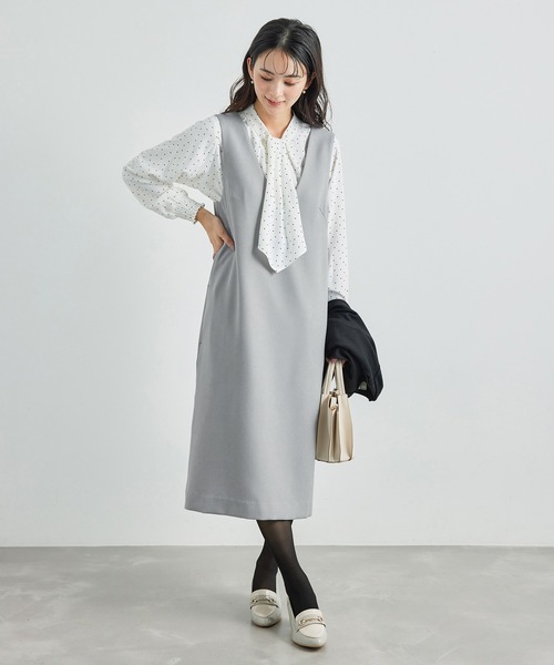 ROPE' PICNIC（ロペピクニック）の「ラナテックジャンパースカート（ジャンパースカート・レディース・ブラック/ベージュ系その他/グレー・38/36）」の20枚目の写真