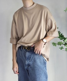 WONDER WONDER | ロールアップ袖 モックネックＴシャツ / Roll up Mock neck T-SHIRTS(Tシャツ/カットソー)