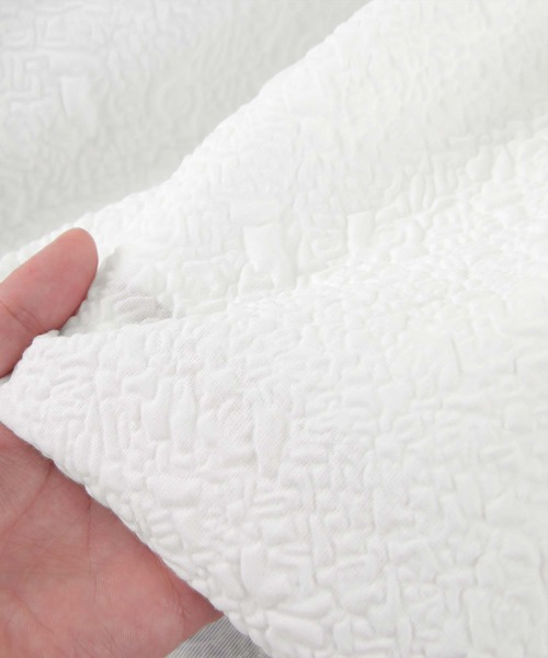 UR'S（ユアーズ）の「ふくれジャガードギャザーフレアトップス（Tシャツ/カットソー・レディース・ホワイト/ブラック/ダークネイビー・S/M/L）」の20枚目の写真