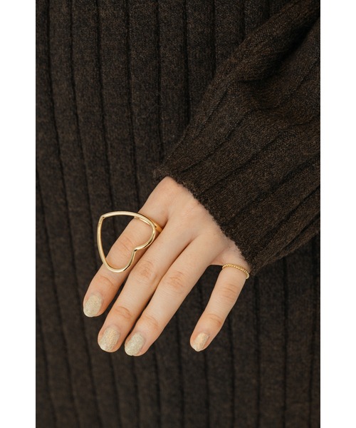 THEATRE PRODUCTS（シアタープロダクツ）の「メタルハートフレームリング（リング・レディース・シルバー/ゴールド・FREE）」の5枚目の写真