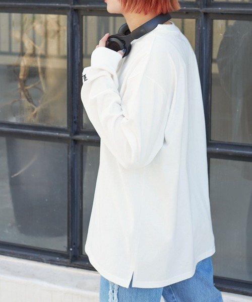 PBLIM（ページボーイリム）の「PBLIM/ベーシックロゴロンT（Tシャツ/カットソー・レディース・オフホワイト/ブラック・MEDIUM/LARGE）」の4枚目の写真