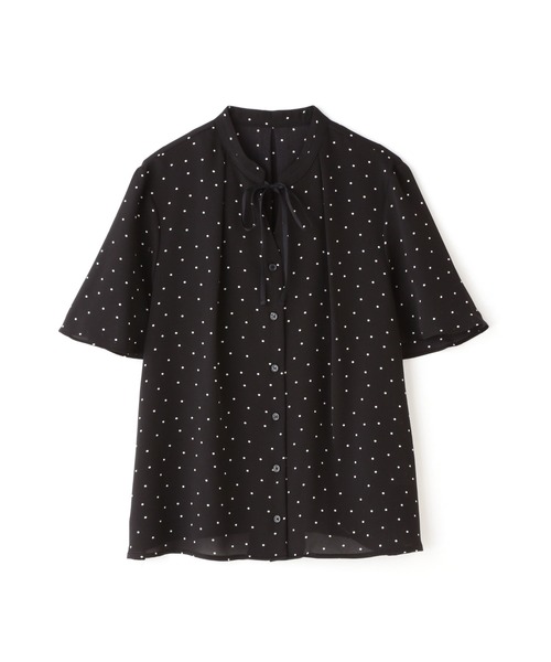 N.(N. Natural Beauty Basic)(エヌエヌナチュラルビューティーベーシック)の「◆バイカラーリボンブラウス(シャツ/ブラウス・レディース・ナチュラル/ライトベージュ/ドット/ライトグリーン・MEDIUM)」の12枚目の写真