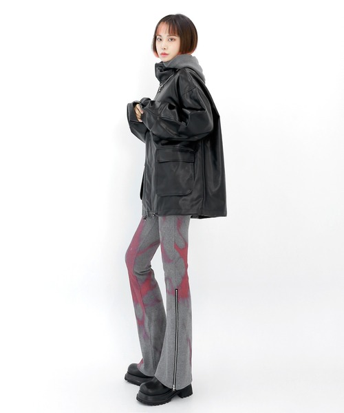 minsobi（ミンソビ）の「2wayドローコードフェイクレザージャケット