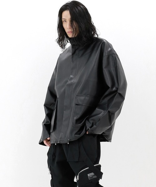 minsobi（ミンソビ）の「2wayドローコードフェイクレザージャケット
