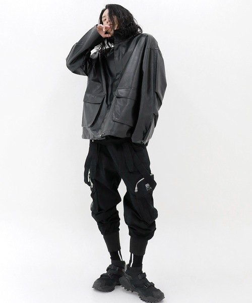 minsobi（ミンソビ）の「2wayドローコードフェイクレザージャケット