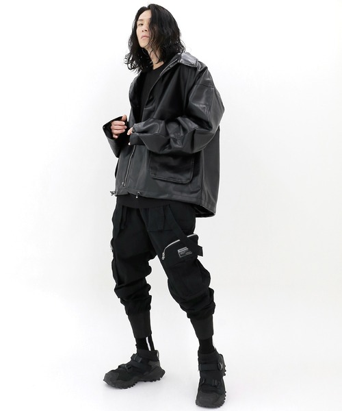 minsobi（ミンソビ）の「2wayドローコードフェイクレザージャケット