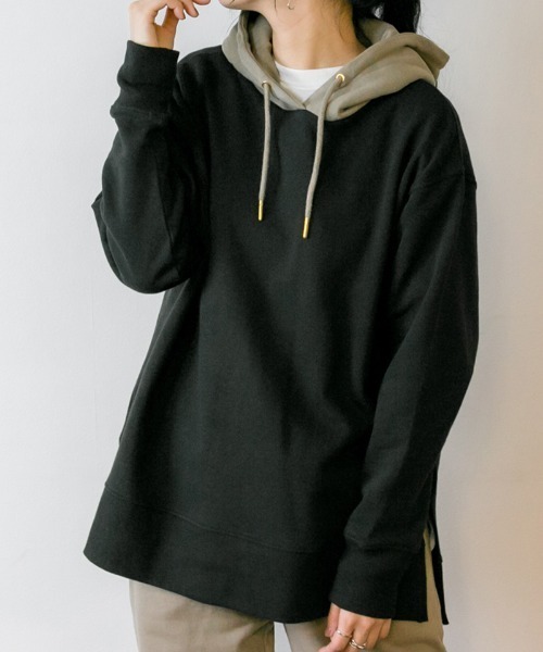 パーカー atONE 裏起毛ビッグシルエットフルジップパーカー レディース atONE パーカー 裏起毛ビッグシルエットフルジップパーカー