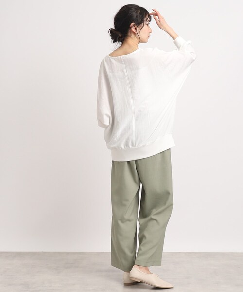 DRESKIP（ドレスキップ）の「◆【くしゅっと感がたまらない】シボシボドルマンブラウス（シャツ/ブラウス・レディース・オレンジ/ネイビー/ライトブルー/レモンイエロー/ナチュラル/オフホワイト・00）」の9枚目の写真