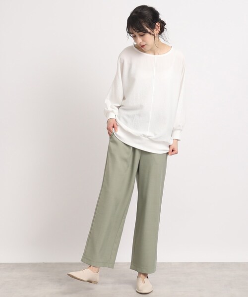 DRESKIP（ドレスキップ）の「◆【くしゅっと感がたまらない】シボシボドルマンブラウス（シャツ/ブラウス・レディース・オレンジ/ネイビー/ライトブルー/レモンイエロー/ナチュラル/オフホワイト・00）」の10枚目の写真