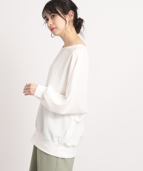 DRESKIP（ドレスキップ）の「◆【くしゅっと感がたまらない】シボシボドルマンブラウス（シャツ/ブラウス・レディース・オレンジ/ネイビー/ライトブルー/レモンイエロー/ナチュラル/オフホワイト・00）」の12枚目の写真