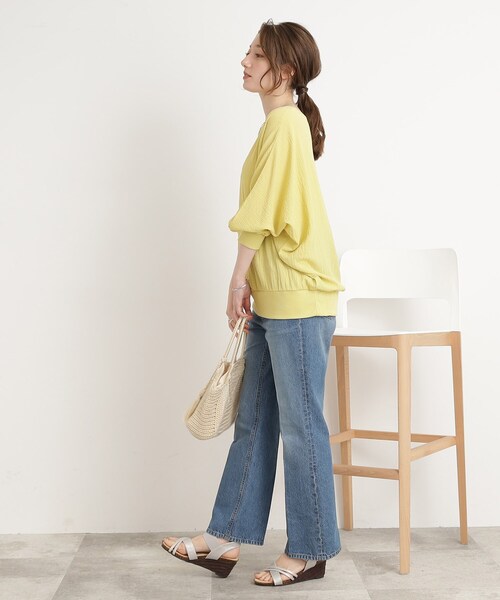 DRESKIP（ドレスキップ）の「◆【くしゅっと感がたまらない】シボシボドルマンブラウス（シャツ/ブラウス・レディース・オレンジ/ネイビー/ライトブルー/レモンイエロー/ナチュラル/オフホワイト・00）」の15枚目の写真