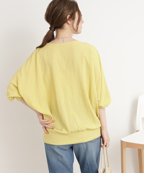 DRESKIP（ドレスキップ）の「◆【くしゅっと感がたまらない】シボシボドルマンブラウス（シャツ/ブラウス・レディース・オレンジ/ネイビー/ライトブルー/レモンイエロー/ナチュラル/オフホワイト・00）」の17枚目の写真