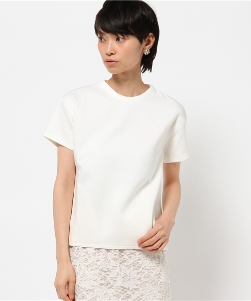 SHIPS for women（シップスフォーウィメン）の「★★ダンボールハイネック プルオーバー ショートスリーブ（Tシャツ/カットソー・レディース・ライトグレー/ライトブルー/オフホワイト・38/36）」の13枚目の写真