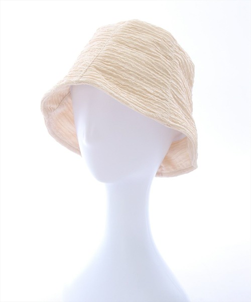 clear（クリア）の「プリーツリンクルバケットハット（ハット・レディース・ブラック/アイボリー・F）」の4枚目の写真