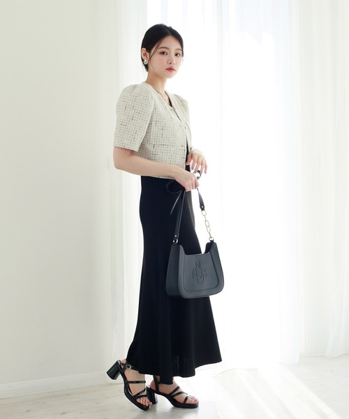 one after another NICE CLAUP(ワンアフターアナザーナイスクラップ)の「【新色追加】ツイードショートジャケット(ノーカラージャケット・レディース・アイボリー/ホワイト/ピンク系その他・FREE)」の11枚目の写真