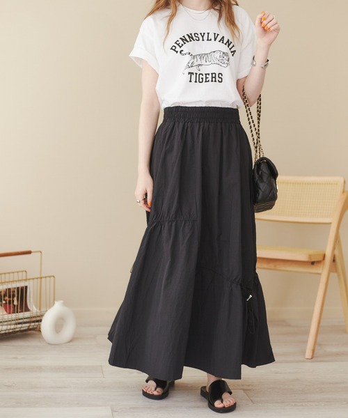 ANGIE（アンジー）の「ドロストフレアスカート（スカート・レディース・ブルー/ナチュラル/ブラック・FREE）」の21枚目の写真