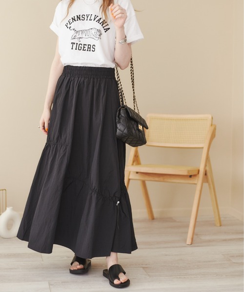 ANGIE（アンジー）の「ドロストフレアスカート（スカート・レディース・ブルー/ナチュラル/ブラック・FREE）」の13枚目の写真