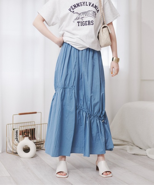 ANGIE（アンジー）の「ドロストフレアスカート（スカート・レディース・ブルー/ナチュラル/ブラック・FREE）」の11枚目の写真