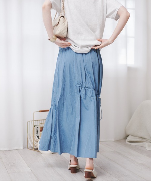 ANGIE（アンジー）の「ドロストフレアスカート（スカート・レディース・ブルー/ナチュラル/ブラック・FREE）」の15枚目の写真