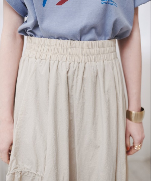 ANGIE（アンジー）の「ドロストフレアスカート（スカート・レディース・ブルー/ナチュラル/ブラック・FREE）」の12枚目の写真