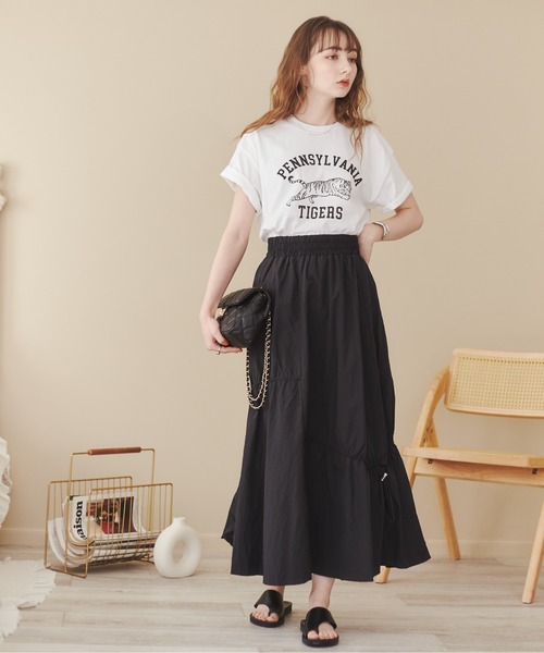 ANGIE（アンジー）の「ドロストフレアスカート（スカート・レディース・ブルー/ナチュラル/ブラック・FREE）」の16枚目の写真