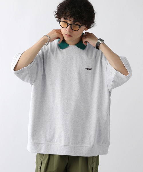 セール】【SIGNAL SPORTS】ワンポイント刺繍/襟切り替えポロシャツ