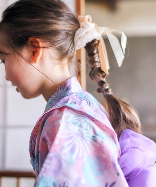 アプレレクール　はんなり浴衣 帯セット　ピンク　140 甚平　キッズ　子供 アプレ レ クール apres les cours 飾り帯＿アプレのはんなり