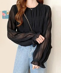 シアースリーブフリル袖トップス
