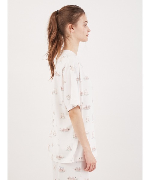 gelato pique（ジェラートピケ）の「ラッコ柄Tシャツ（ルームウェア