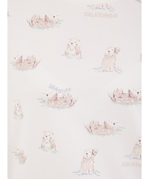 gelato pique（ジェラートピケ）の「ラッコ柄Tシャツ（ルームウェア