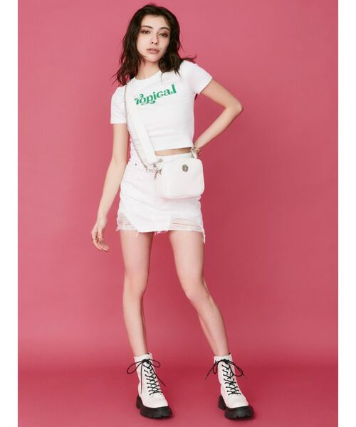 EVRIS（エヴリス）の「TropicalショートTシャツ（Tシャツ/カットソー・レディース・ブラック/イエロー/ホワイト・FREE）」の19枚目の写真