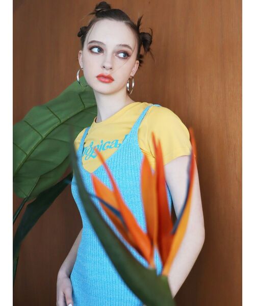 EVRIS（エヴリス）の「TropicalショートTシャツ（Tシャツ/カットソー・レディース・ブラック/イエロー/ホワイト・FREE）」の7枚目の写真