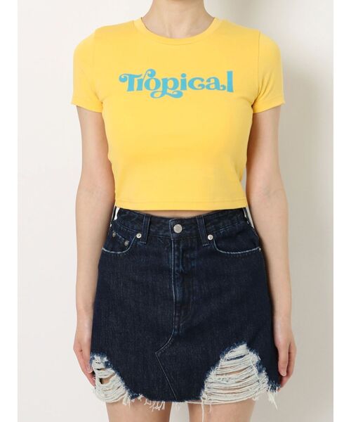 EVRIS（エヴリス）の「TropicalショートTシャツ（Tシャツ/カットソー・レディース・ブラック/イエロー/ホワイト・FREE）」の10枚目の写真