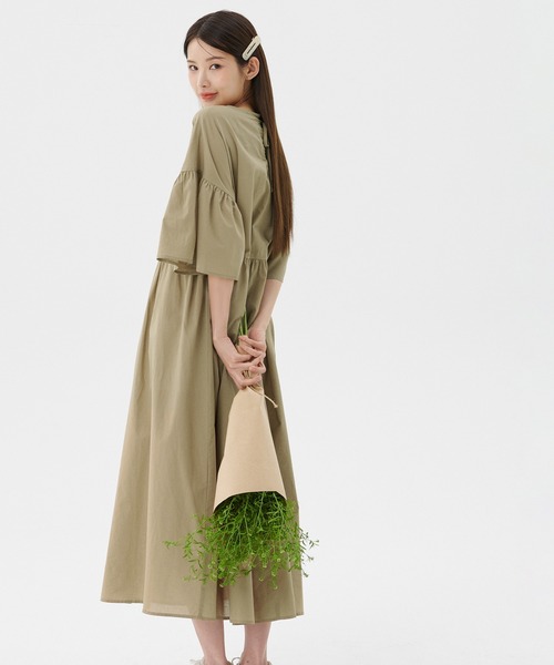 コットンバックリボンワンピース