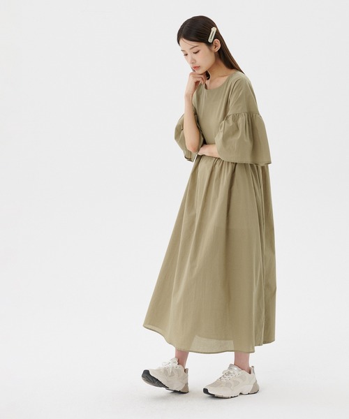 コットンバックリボンワンピース