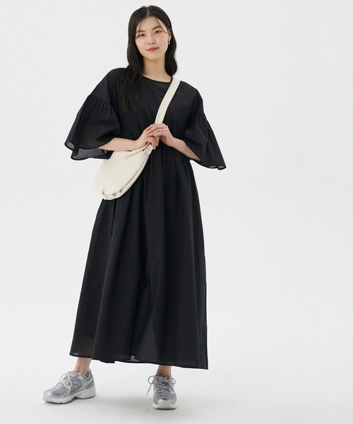 コットンバックリボンワンピース