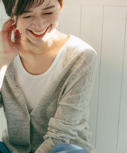 URBAN RESEARCH DOORS（アーバンリサーチドアーズ）の「リネンカーディガン（カーディガン/ボレロ・レディース・ベージュ/ブラウン/グレー・MEDIUM）」の12枚目の写真