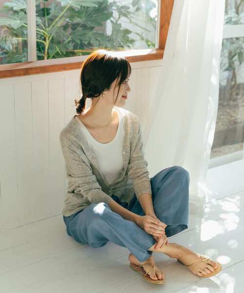 URBAN RESEARCH DOORS（アーバンリサーチドアーズ）の「リネンカーディガン（カーディガン/ボレロ・レディース・ベージュ/ブラウン/グレー・MEDIUM）」の13枚目の写真