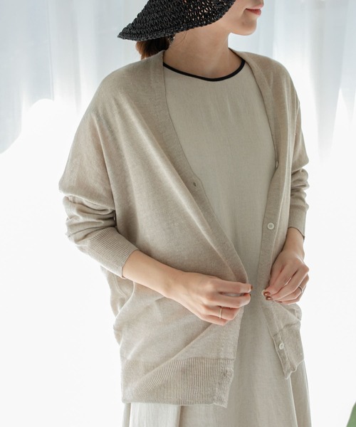 URBAN RESEARCH DOORS（アーバンリサーチドアーズ）の「リネンカーディガン（カーディガン/ボレロ・レディース・ベージュ/ブラウン/グレー・MEDIUM）」の19枚目の写真