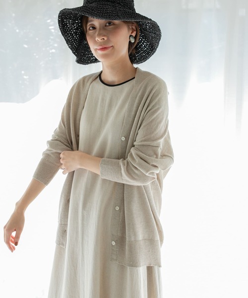 URBAN RESEARCH DOORS（アーバンリサーチドアーズ）の「リネンカーディガン（カーディガン/ボレロ・レディース・ベージュ/ブラウン/グレー・MEDIUM）」の21枚目の写真